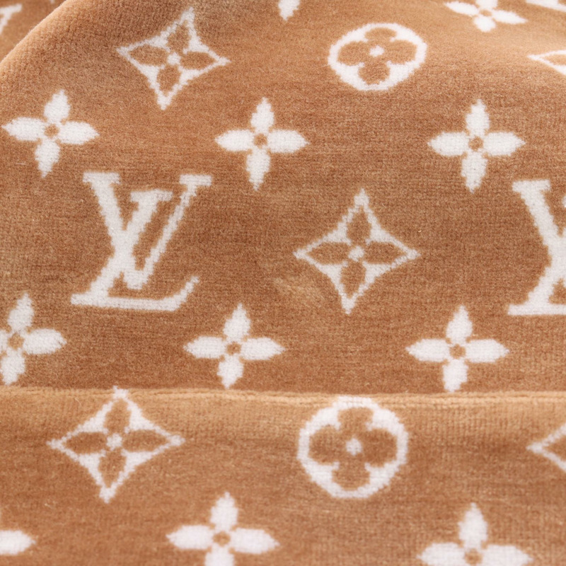 路易威登 Monogram 印花毛巾連帽衫，棉質，米色，二手，女款 XL 碼-8