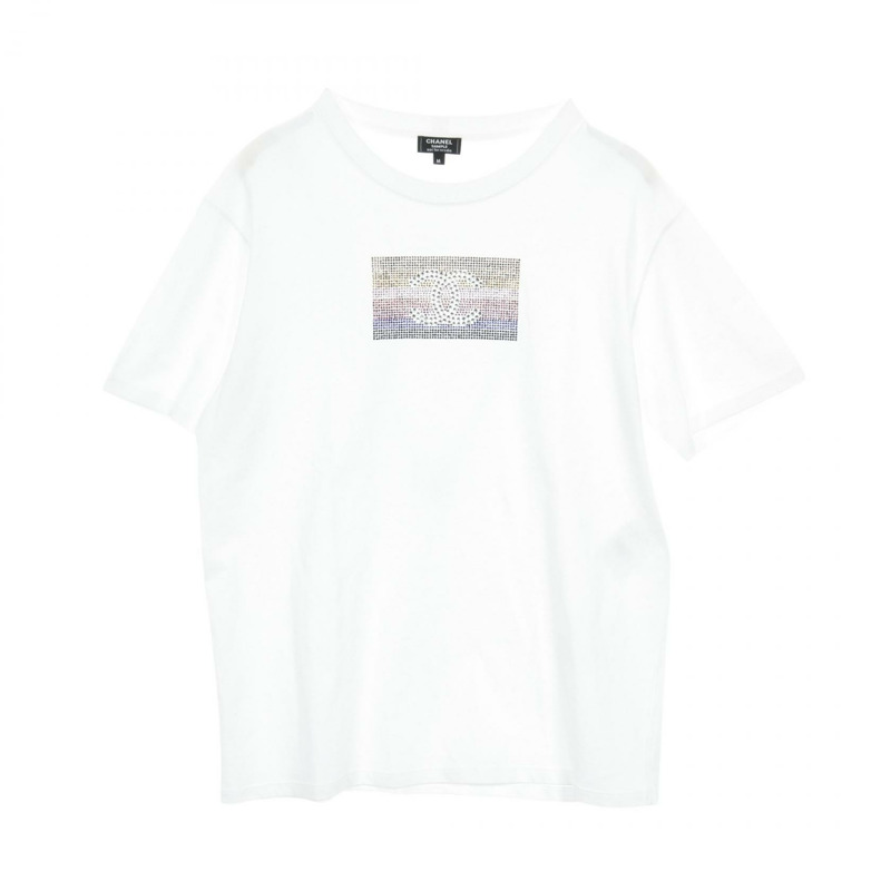 香奈兒 COCO 標誌 T 卹 C63126 純棉 白色 多色 二手 女款 M 碼-0