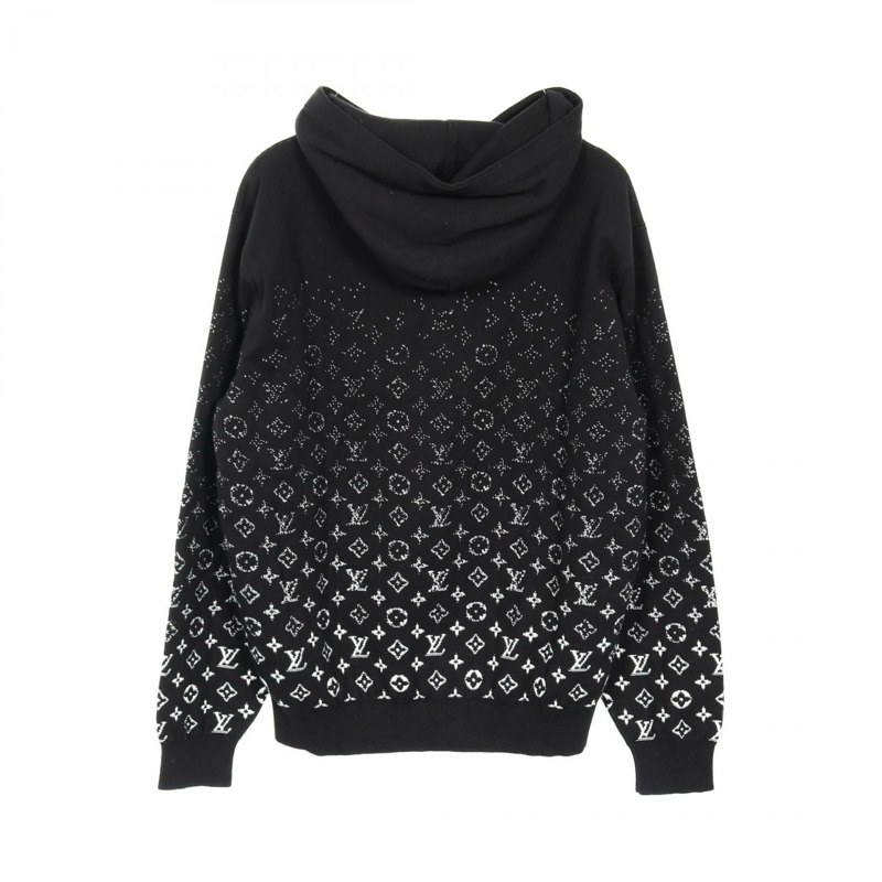 路易威登 Monogram 漸層連帽衫,純棉材質,黑白配色,二手男款 M 碼-1