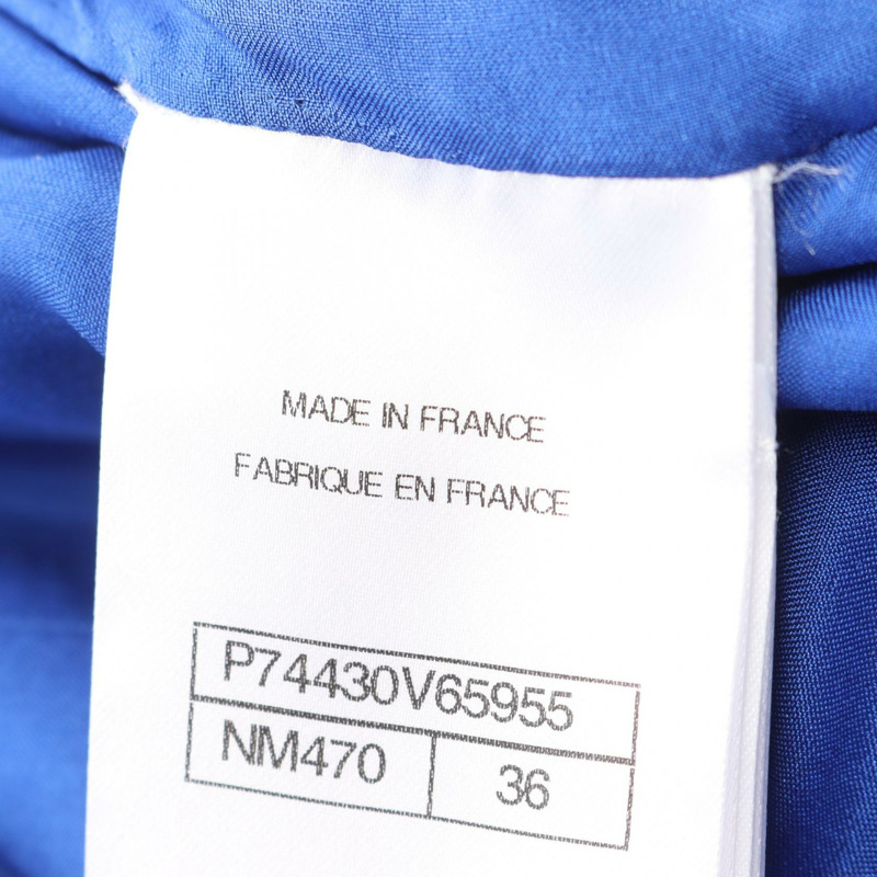 香奈兒 COCO 標誌紐扣半身棉質半身裙，藍黑色，二手，女款 36 碼-3