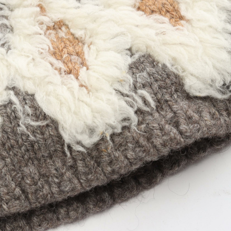 香奈兒 Gripoa 紐帶連身裙,羊毛、犛牛絨、羊絨混紡,灰色、白色、棕色,二手女裝 #34-6