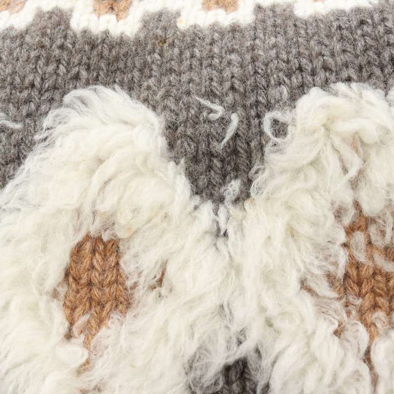 香奈兒 Gripoa 紐帶連身裙,羊毛、犛牛絨、羊絨混紡,灰色、白色、棕色,二手女裝 #34-8