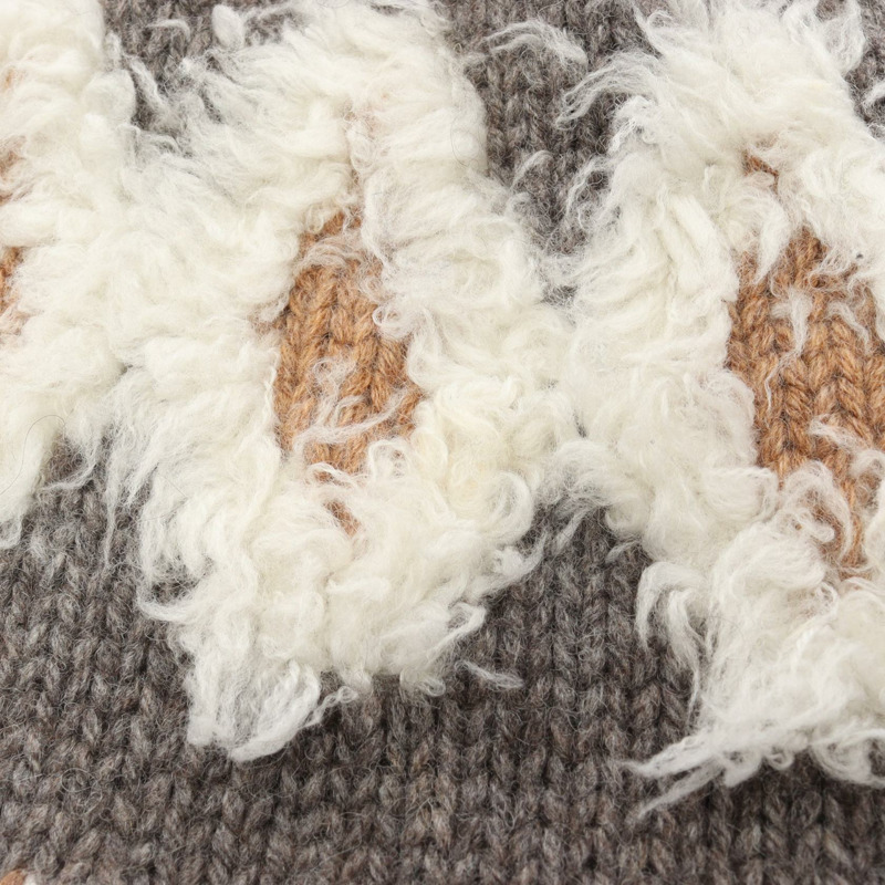 香奈兒 Gripoa 紐帶連身裙,羊毛、犛牛絨、羊絨混紡,灰色、白色、棕色,二手女裝 #34-9