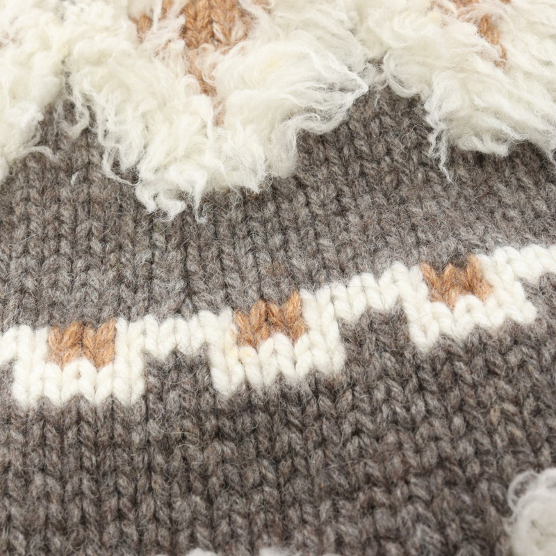 香奈兒 Gripoa 紐帶連身裙,羊毛、犛牛絨、羊絨混紡,灰色、白色、棕色,二手女裝 #34-10