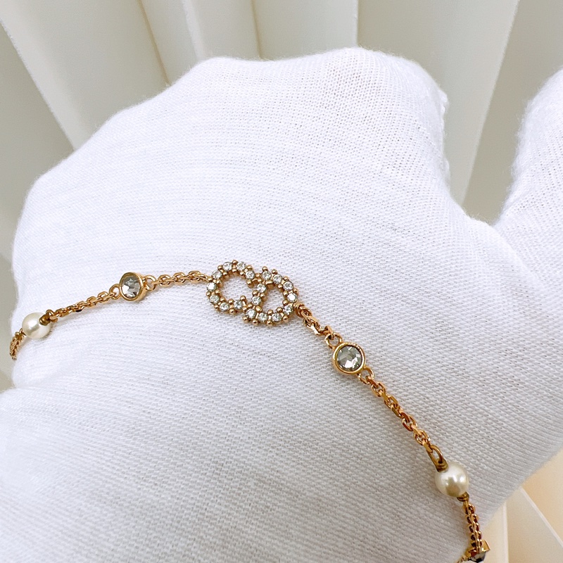 Dior clair d lune 珍珠CD水鑽手鏈-1