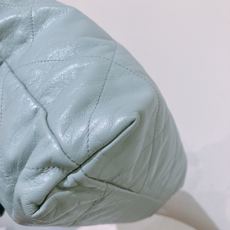 TK1863 Chanel 香奈兒中號子母垃圾袋 Shiny Calfskin Quilted 22 Medium Haze Blue X GHW-6