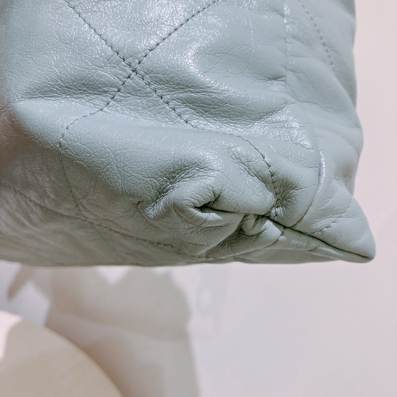 TK1863 Chanel 香奈兒中號子母垃圾袋 Shiny Calfskin Quilted 22 Medium Haze Blue X GHW-16