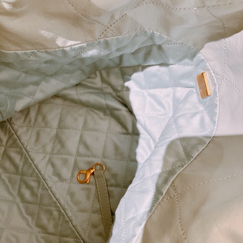 TK1863 Chanel 香奈兒中號子母垃圾袋 Shiny Calfskin Quilted 22 Medium Haze Blue X GHW-24