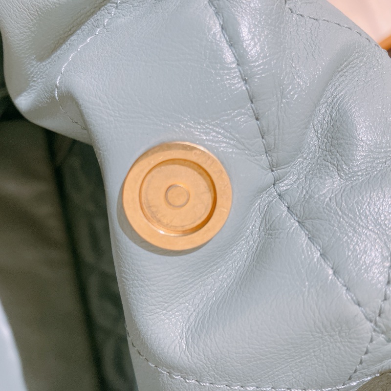 TK1863 Chanel 香奈兒中號子母垃圾袋 Shiny Calfskin Quilted 22 Medium Haze Blue X GHW-50