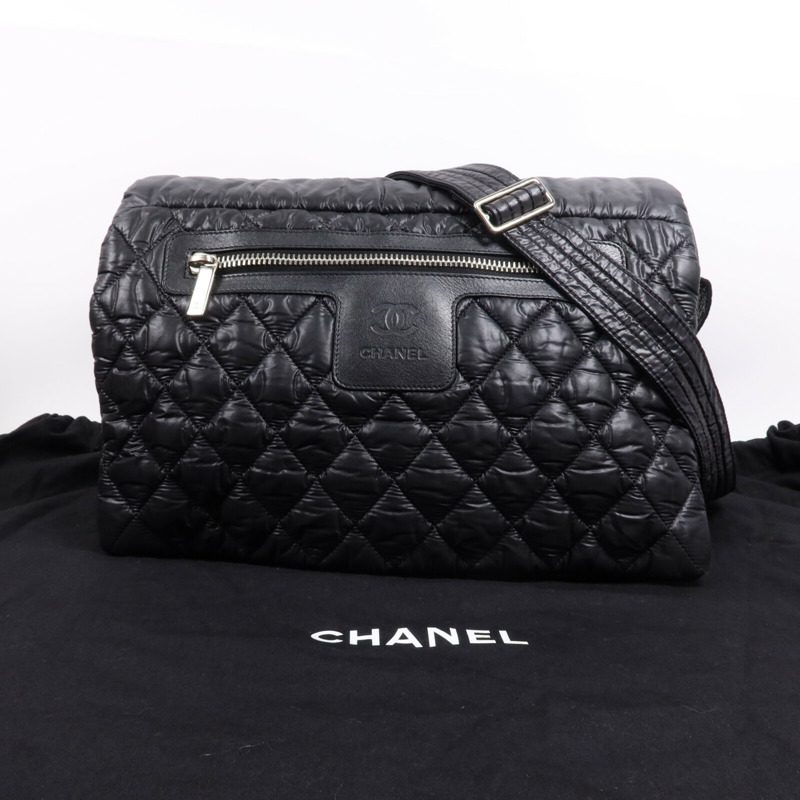 CHANEL 尼龍Coco Cocoon Messenger銀扣肩背袋-17