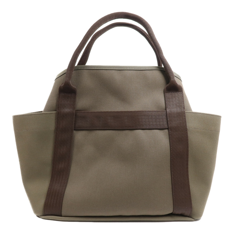 HERMES 帆布Sac De Pansage Groom銀扣手挽肩背兩用袋Green-1