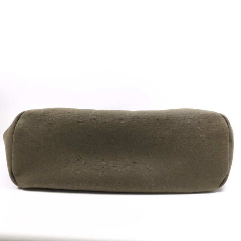 HERMES 帆布Sac De Pansage Groom銀扣手挽肩背兩用袋Green-3