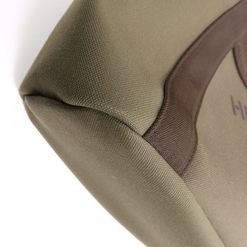 HERMES 帆布Sac De Pansage Groom銀扣手挽肩背兩用袋Green-7