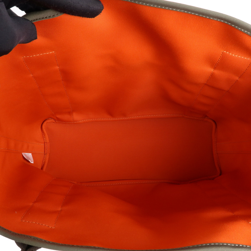 HERMES 帆布Sac De Pansage Groom銀扣手挽肩背兩用袋Green-10