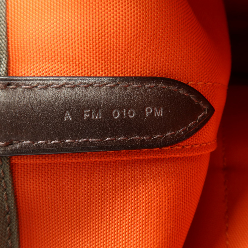 HERMES 帆布Sac De Pansage Groom銀扣手挽肩背兩用袋Green-13