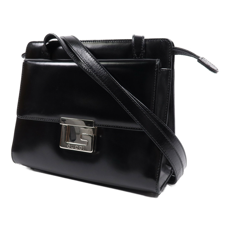 GUCCI 牛皮皮革Vintage Shoulder Bag銀扣肩背袋-1