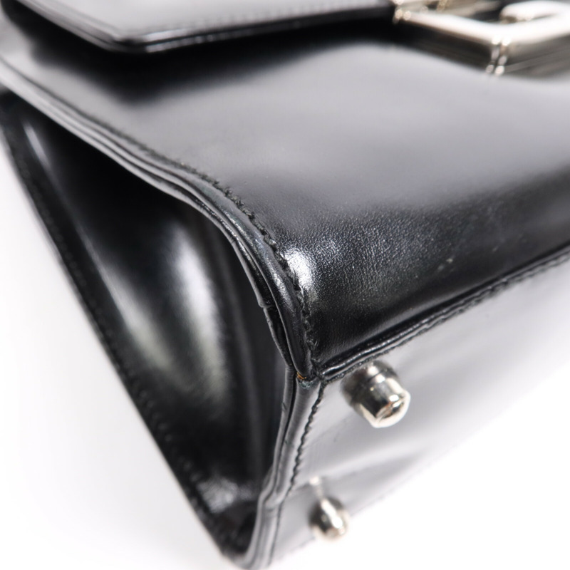 GUCCI 牛皮皮革Vintage Shoulder Bag銀扣肩背袋-5