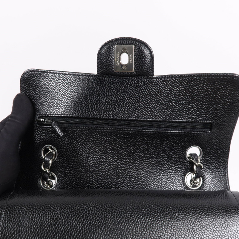 CHANEL 牛皮皮革Classic 23銀扣鏈帶肩背袋-15