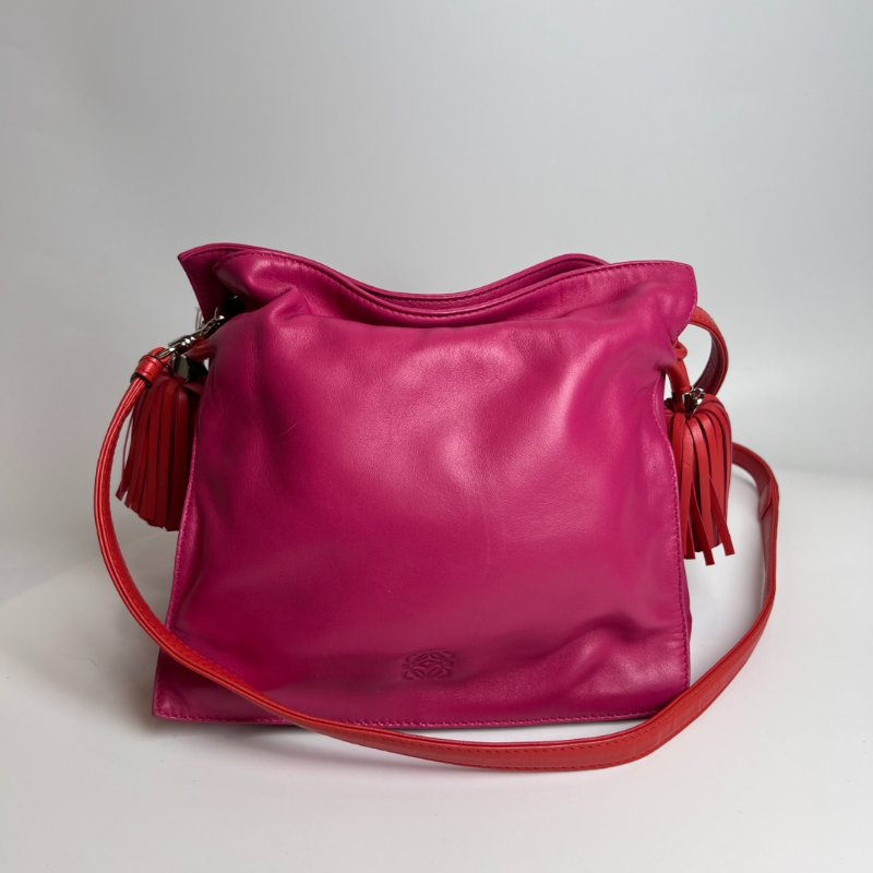 LOEWE 桃粉羊皮Flamenco 包舊版-0