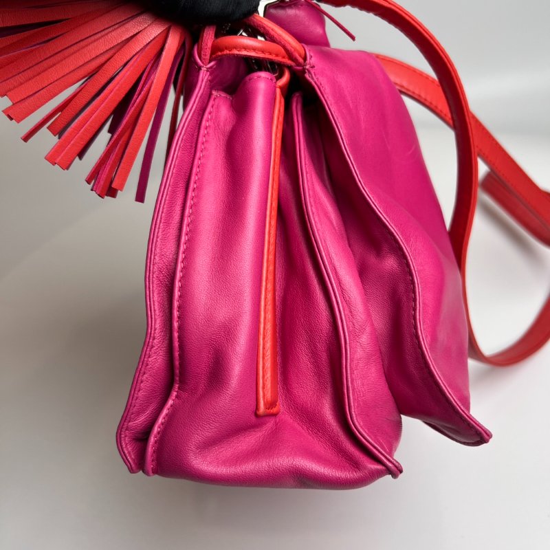 LOEWE 桃粉羊皮Flamenco 包舊版-2