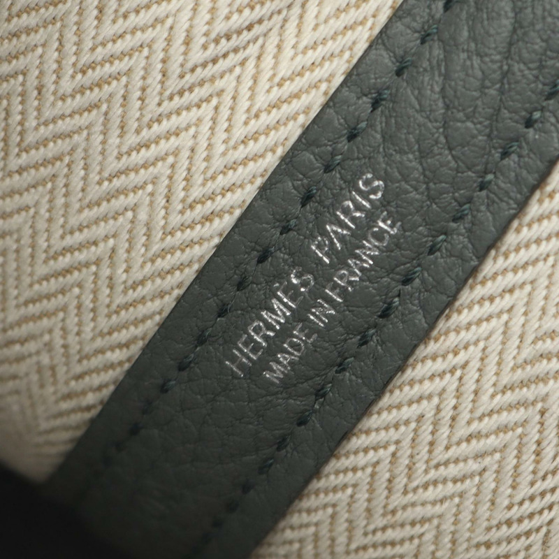 愛馬仕 Neo Garden 23 手袋 086422CK Negonda 皮革 杏仁綠 二手 附五金配件-3