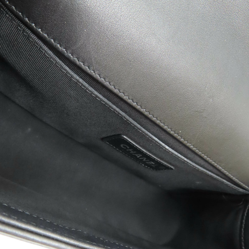 黑色 菱格紋 羊革 Boy 25 鍊帶 肩背包 【CHANEL 香奈兒】 A67086-4