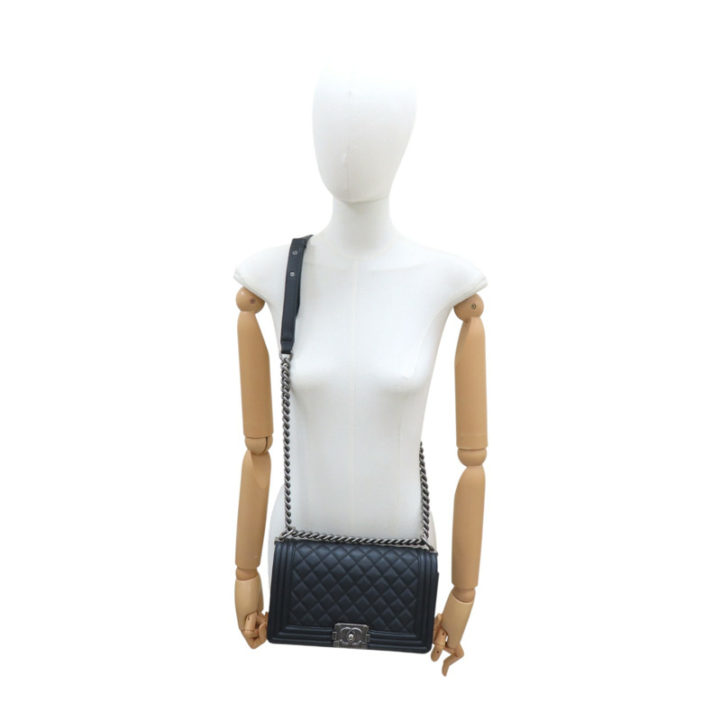 黑色 菱格紋 羊革 Boy 25 鍊帶 肩背包 【CHANEL 香奈兒】 A67086-12