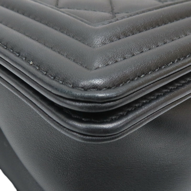 黑色 菱格紋 羊革 Boy 25 鍊帶 肩背包 【CHANEL 香奈兒】 A67086-15