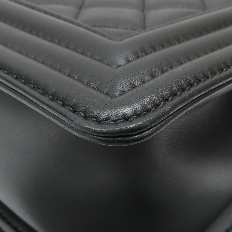 黑色 菱格紋 羊革 Boy 25 鍊帶 肩背包 【CHANEL 香奈兒】 A67086-16