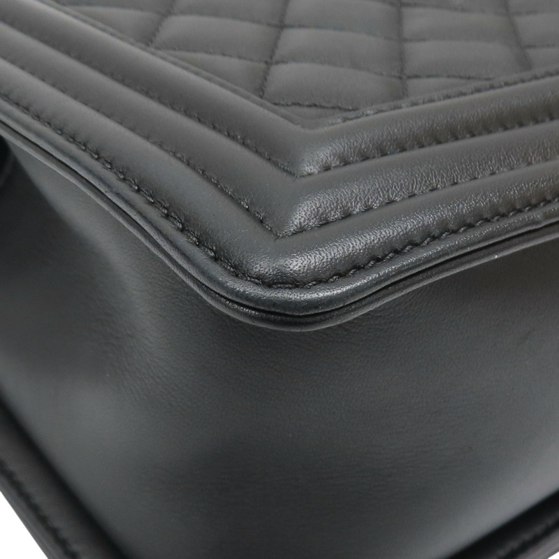 黑色 菱格紋 羊革 Boy 25 鍊帶 肩背包 【CHANEL 香奈兒】 A67086-17