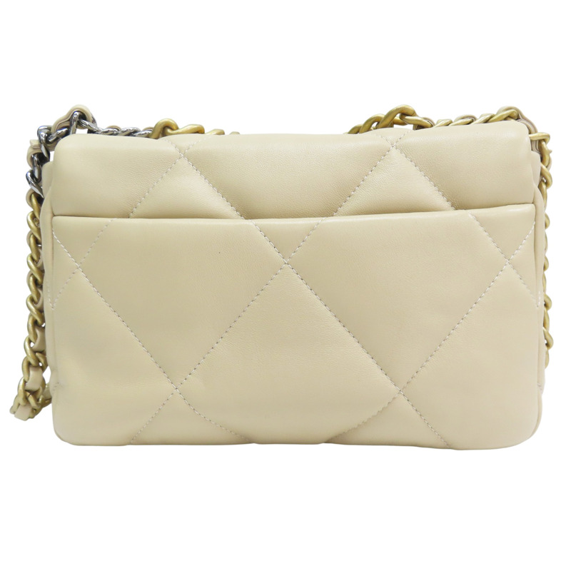 米色 羊皮 19 26CM 鍊帶 肩背包【CHANEL 香奈兒】 AS1160-1