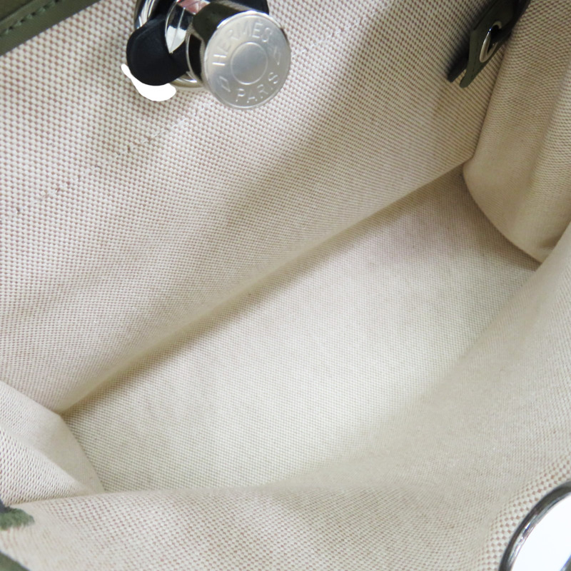 黑色 Vache Hunter牛皮 綠色帆布 Herbag 31 兩用包 Z刻【HERMES 愛馬仕】-5