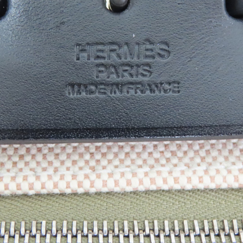 黑色 Vache Hunter牛皮 綠色帆布 Herbag 31 兩用包 Z刻【HERMES 愛馬仕】-8