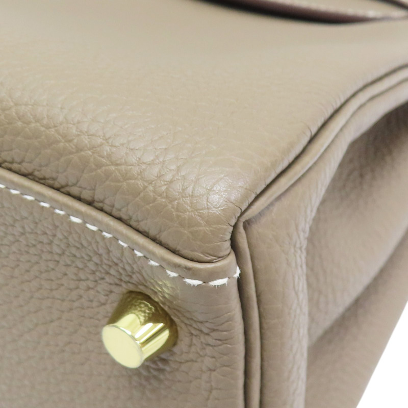 大象灰 TOGO牛皮 Kelly 28 凱莉包 兩用包 Y刻 金扣【HERMES 愛馬仕】-12