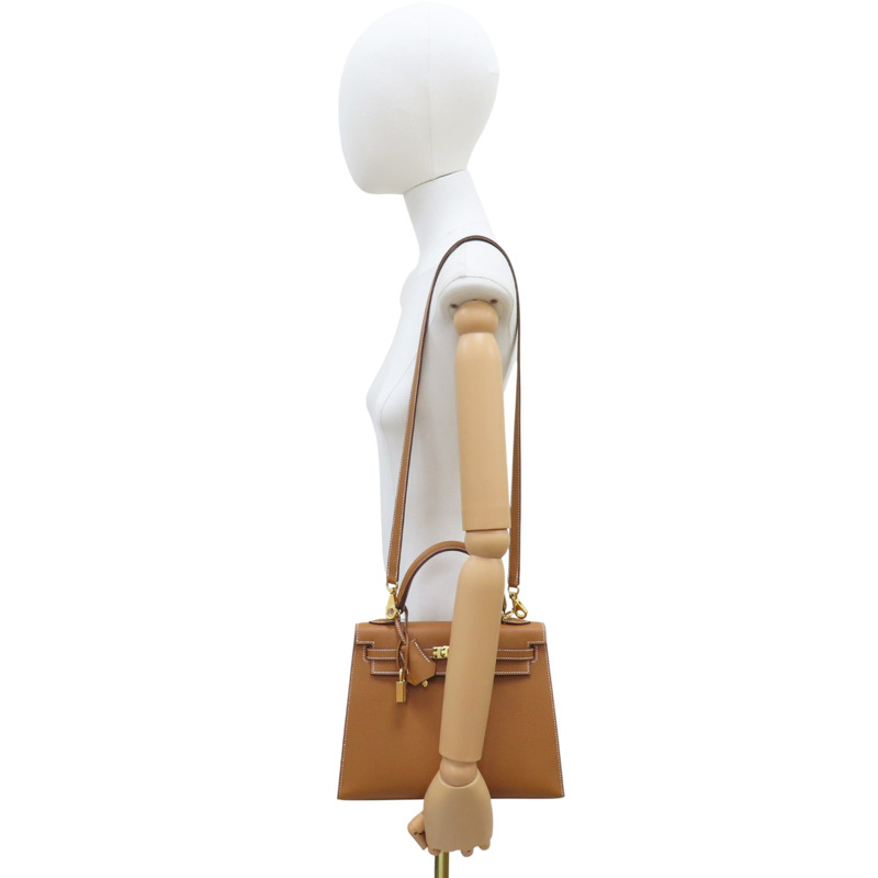 棕色 Epsom牛皮 Kelly 25 凱莉包 兩用包 U刻 金釦【HERMES 愛馬仕】-7