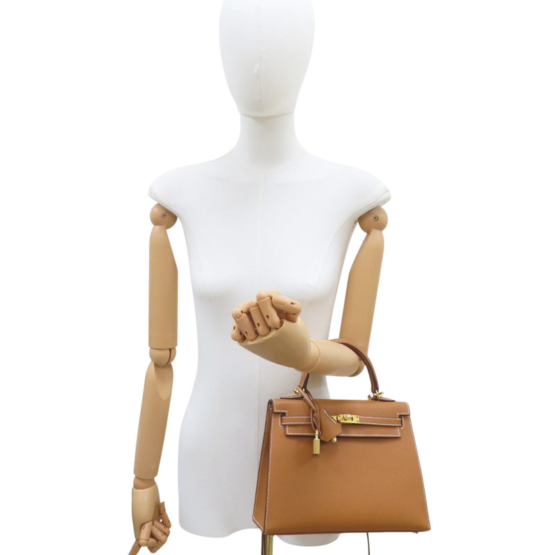 棕色 Epsom牛皮 Kelly 25 凱莉包 兩用包 U刻 金釦【HERMES 愛馬仕】-8