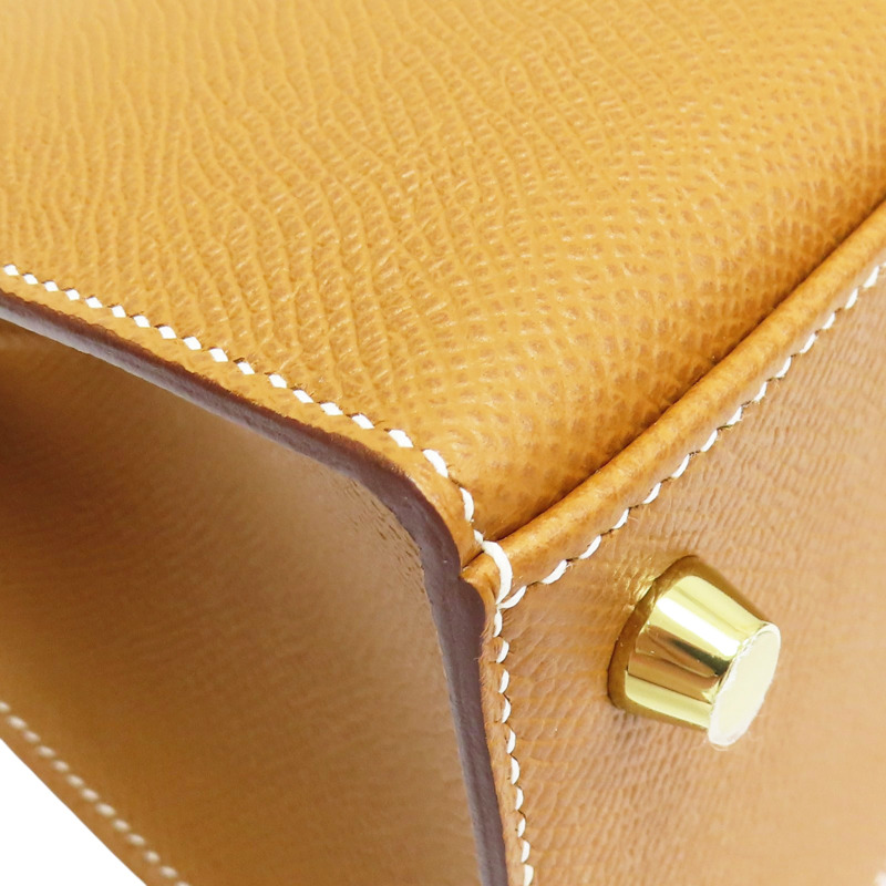 棕色 Epsom牛皮 Kelly 25 凱莉包 兩用包 U刻 金釦【HERMES 愛馬仕】-11