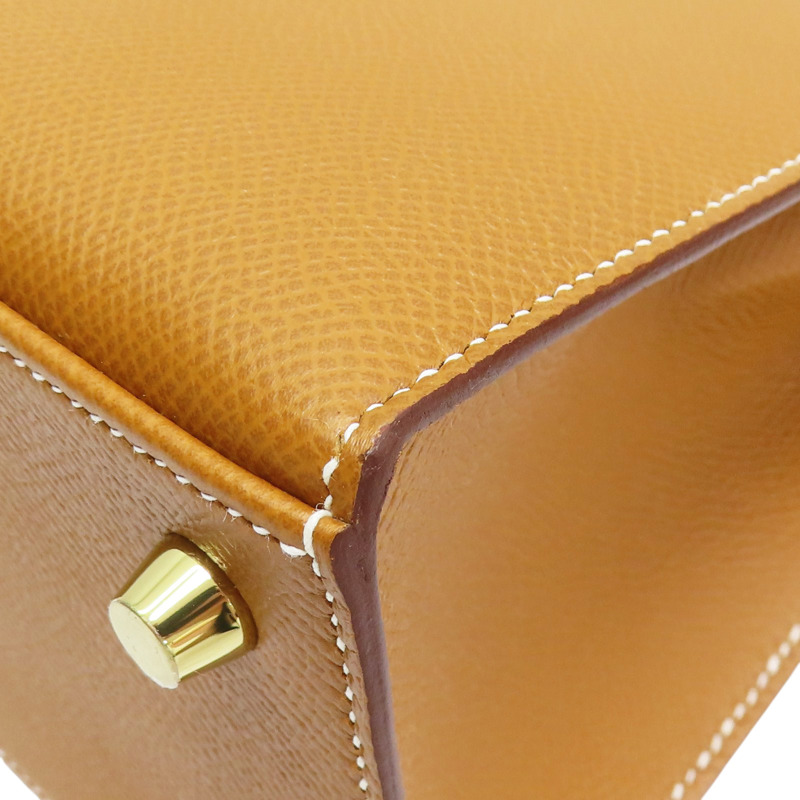 棕色 Epsom牛皮 Kelly 25 凱莉包 兩用包 U刻 金釦【HERMES 愛馬仕】-12