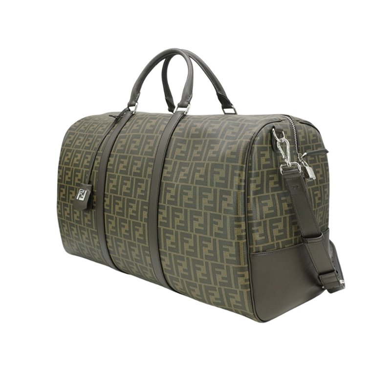 Fendi 帆布FF logo大型兩用行李袋(7VV162-咖)-1