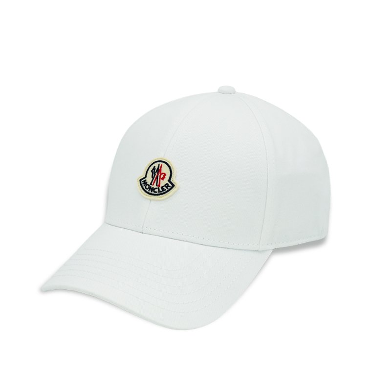 Moncler 品牌徽標棉布棒球帽(白)-0