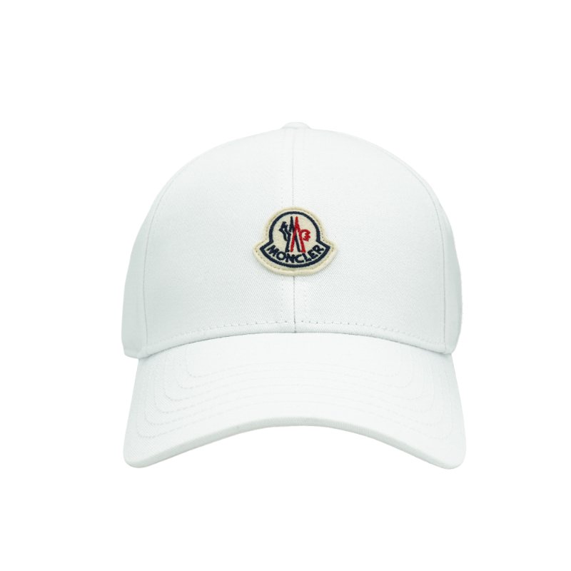 Moncler 品牌徽標棉布棒球帽(白)-1