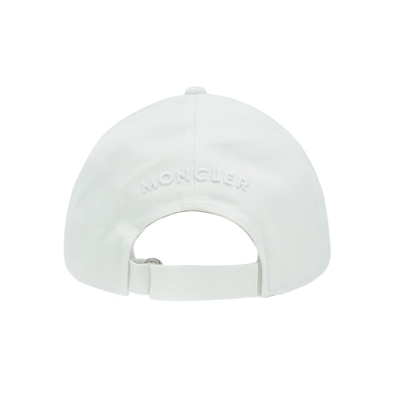 Moncler 品牌徽標棉布棒球帽(白)-3