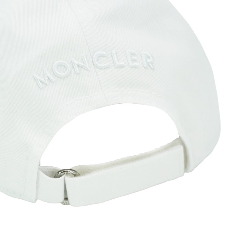 Moncler 品牌徽標棉布棒球帽(白)-6