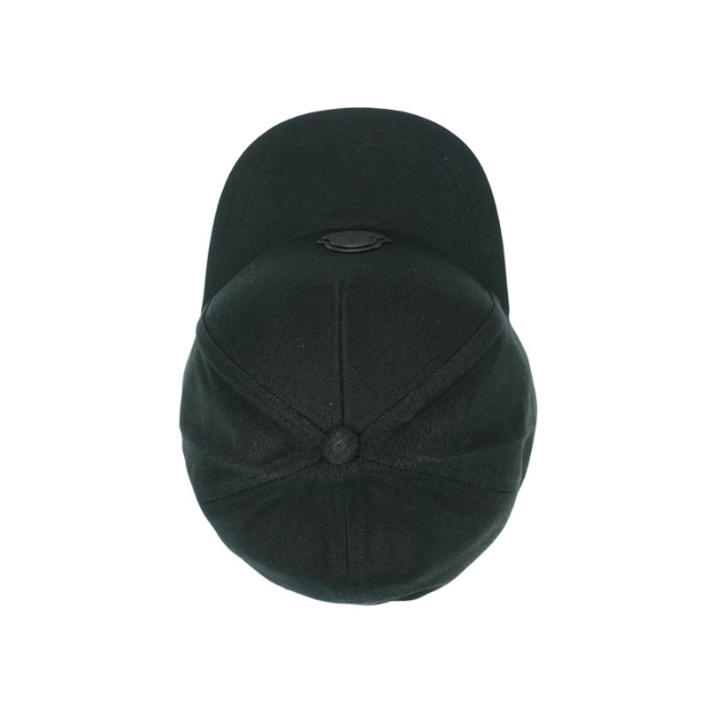 Moncler 品牌皮標棉布棒球帽(黑)-6