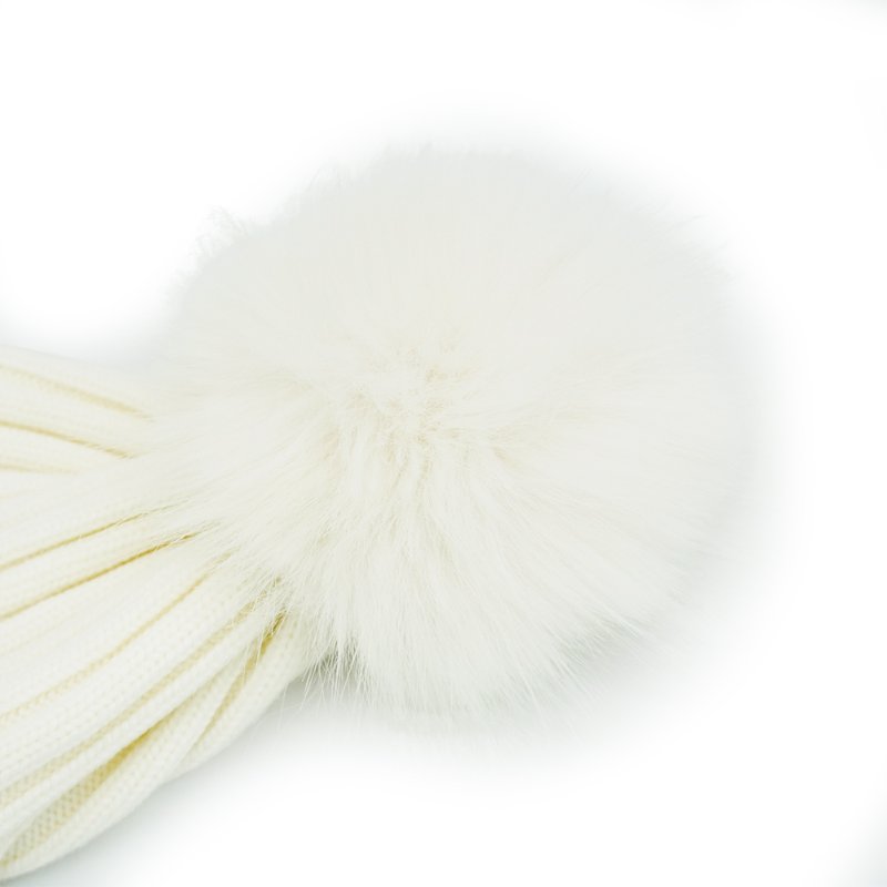 Moncler 螺紋羊毛針織毛球毛帽(白色)-4