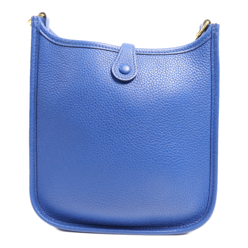 HERMES Clemence皮革Evelyne TPM金扣肩背袋Deep Blue-1