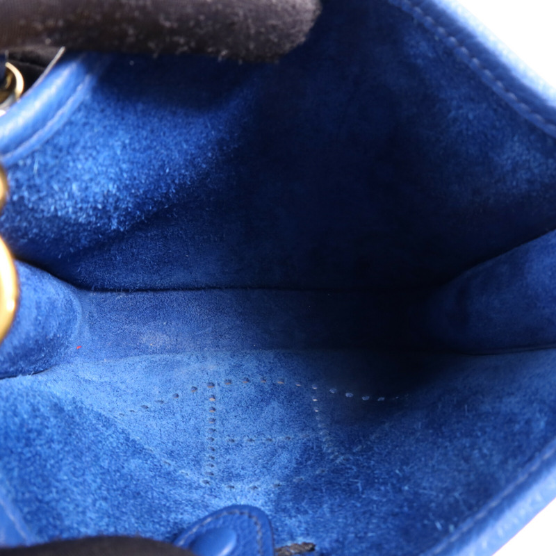 HERMES Clemence皮革Evelyne TPM金扣肩背袋Deep Blue-4