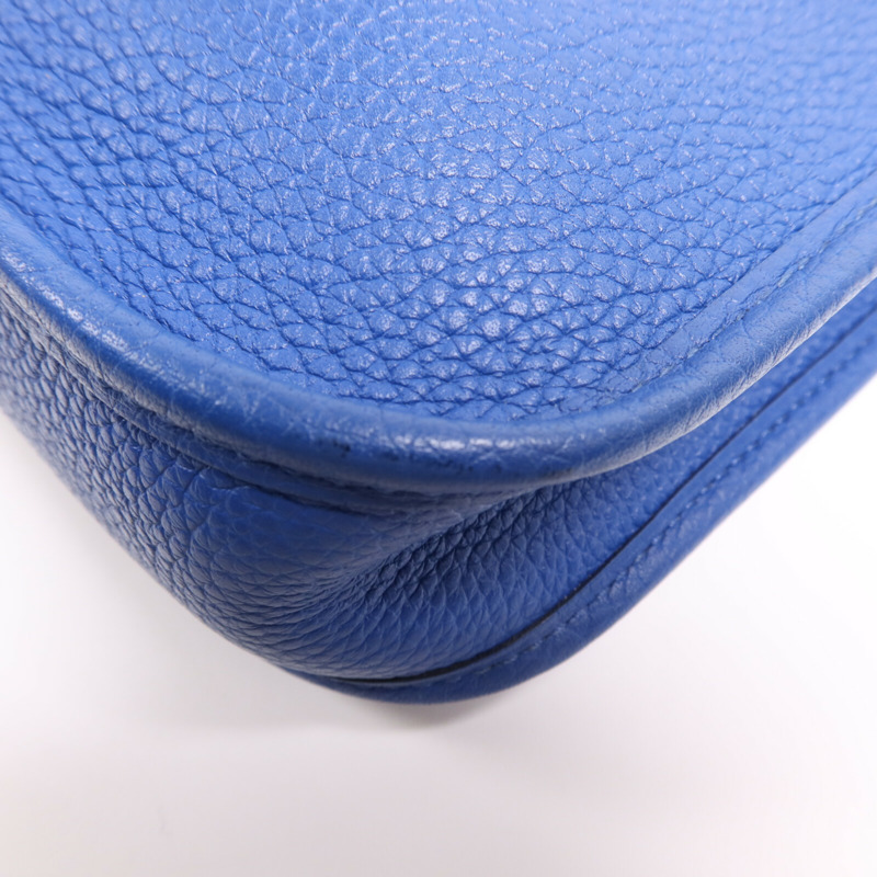 HERMES Clemence皮革Evelyne TPM金扣肩背袋Deep Blue-9