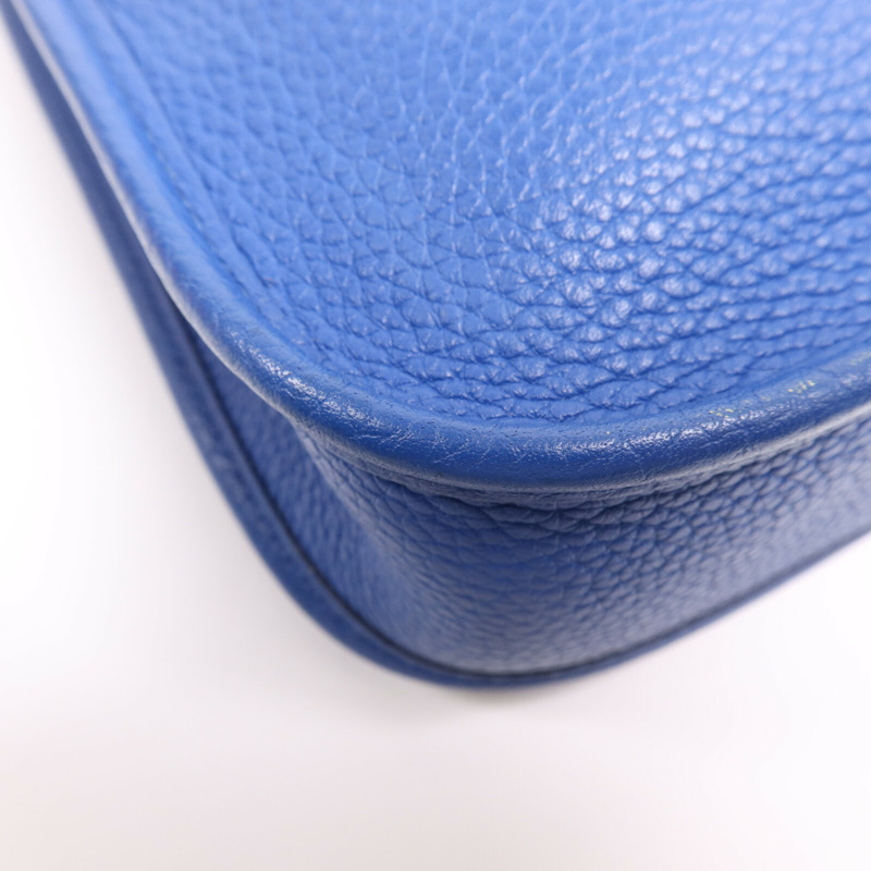 HERMES Clemence皮革Evelyne TPM金扣肩背袋Deep Blue-10