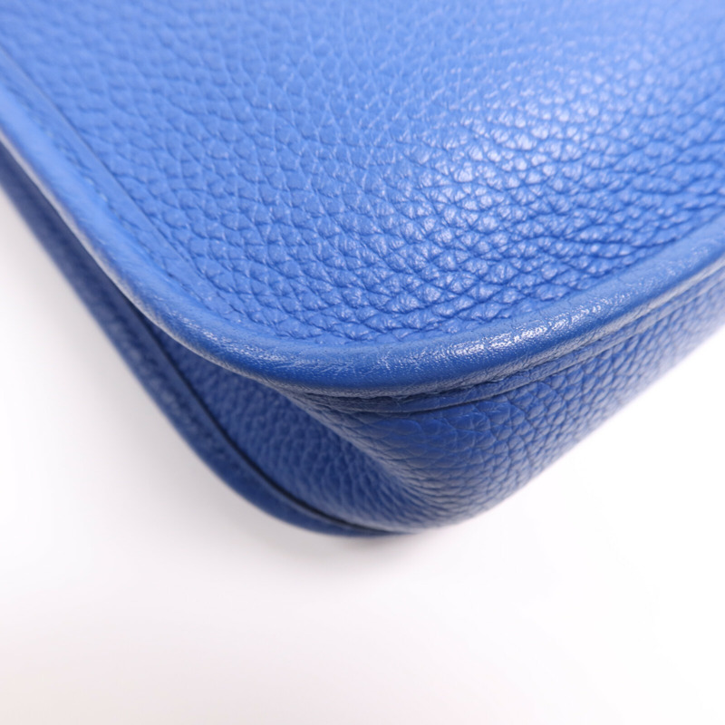 HERMES Clemence皮革Evelyne TPM金扣肩背袋Deep Blue-12
